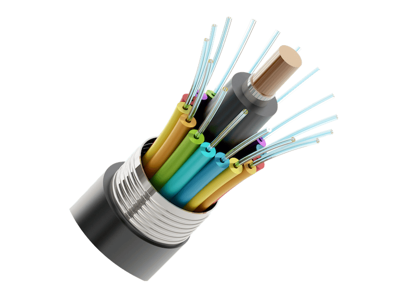 A cable with many different colored wires, featuring Data Field Technology Services and highlighting their expertise in innovative tech solutions.