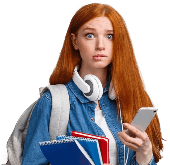 A woman with red hair and headphones holding a phone and a notebook, featuring Data Field Technology Services and highlighting their expertise in innovative tech solutions.