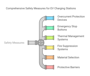 Graph showcasing key metrics and insights on safety and regulatory compliance in EV charging station design, featuring the Datafield Technology logo, visually supporting the focus on secure and compliant infrastructure development.